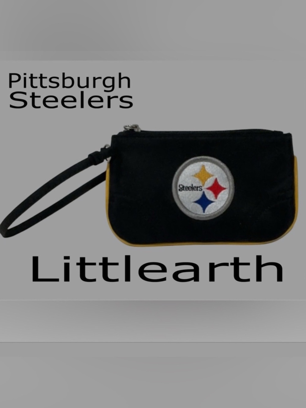 LITTLEARTH Pittsburgh Steelers NFL Black Wristlet NWOT